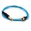 Tattoo Clip Cord Gold-plated Cable, AWADUO Professional Rubber Tattoo Clip Line Cable 6.35mm to RCA OD 2.2 Cords for Tattoo Pen/Rotary Tattoo Machine(Blue/1.8M)
