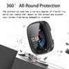 YAODLE Compatible for Fitbit Sense 2/Versa 4 Case with 9H Tempered Glass Screen Protector, Full Coverage Ultra-Thin PC Cover Bumper(Transparent)