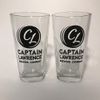 Captain Lawrence Brewing Co - Barrel Logo - 16 Ounce Pint Glass - Set of 2