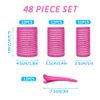 KEYRI 48PCS Hair Rollers Set Hair Rollers with Clips Self Grip Jumbo Hair Roller No Heat Heatless Hair Rollers for Long Medium Short Hair Styling Hair Salon Hairdressing Curlers 4.5/3.5/2.5cm (Pink)