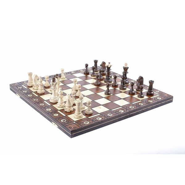 Wegiel Chess Set - Consul Chess Pieces and Board - European Wooden Handmade Game - JUNIOR