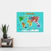 Artery8 World Map With Landmarks And Animals XL Giant Panel Poster (8 Sections)