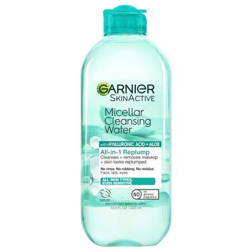 Garnier SkinActive Micellar Hyaluronic Acid Replumping Cleansing Water, 13.5 fl oz