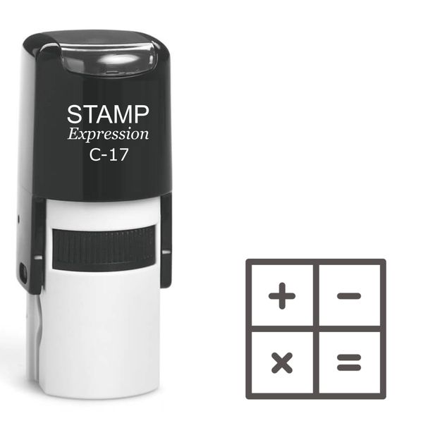 stampexpression - Plus Minus Multiplication and Division Self Inking Rubber Stamp - Black Ink (A-61259)