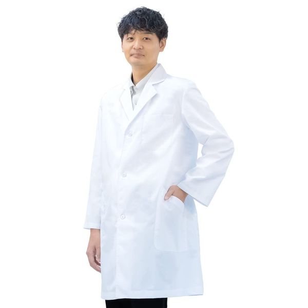 Hakuinet Lab Coat Men's Lab Coat, Examination Clothes, Lab Clothing, Doctor Coat, Half Length, Short, Pharmacist, Lecturer, Single, Research Lab Coat, White, Long Sleeve, white