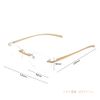 Henghao Reading Glasses Blue Light Cut Lightweight Aluminum Frame Rimless Reading Glasses Fashionable Reading Glasses Senior Glasses H6021 (Gold, +3.50)
