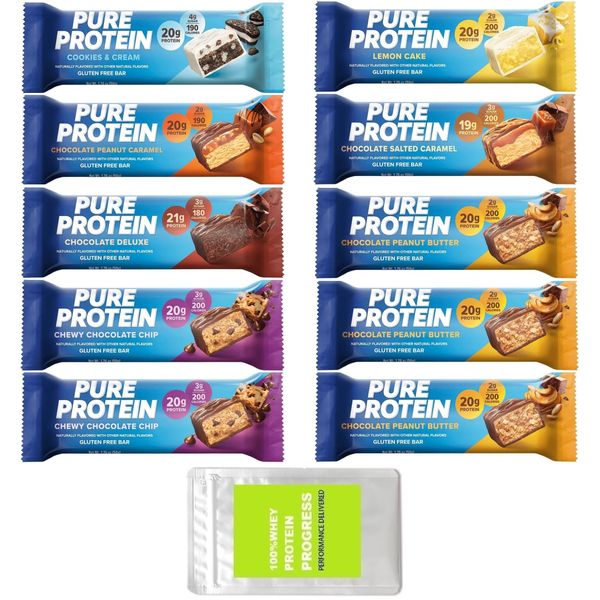 ピュアプロテイン プロテインバー バラエティパック 10本セット（Pure Protein Protein Bar 10 Bars Variety Pack）