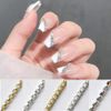 Chisafly Nail Parts, Chain Nail Chain, Rhinestone Chain, Sparkling, Cuttable, 2 Pieces, Approx. 19.7 inches (50 cm), Rhinestones - Silver