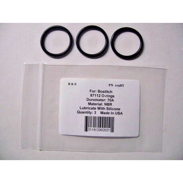 3 Compatible Bostitch 87112 O-Rings / R&S 119BT / NBR Material