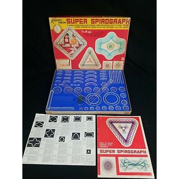 Super Spirograph 2400 1962 Kenner Near Complete with Square Paper Pins Board