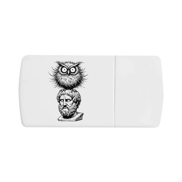 'Plato with Owl' Pill Box with Tablet Splitter (PI00032832)