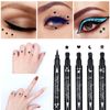 Yuccer Star Heart Eyeliner Stamp Waterproof Liquid Eyeliner Pen Black Long Lasting Double Ended Eyeliner Pencil Make Up Eye Liner (Star+Moon+Heart+Flower)