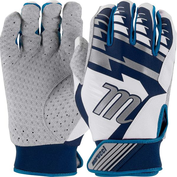 Marucci Tesoro Baseball Batting Gloves, Columbia/Navy, X-Large