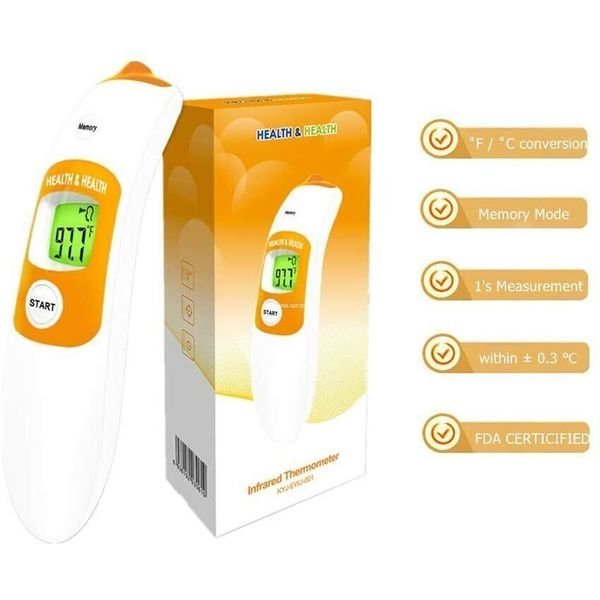 Non Contact Forehead Infrared Thermometer With 3 Color LCD Display