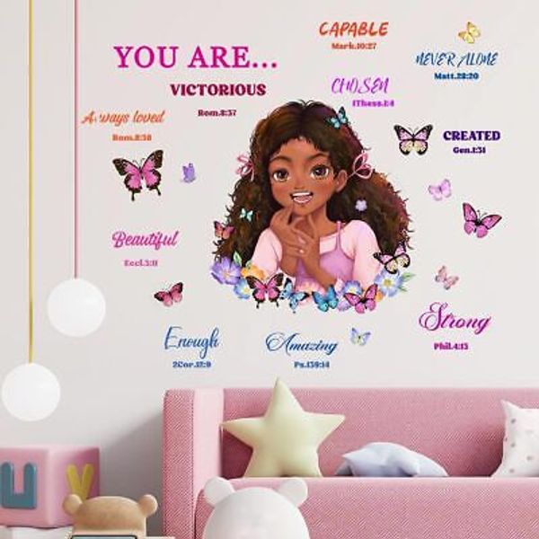 Lovely Little Girl Butterfly Wall Decals Inspirational Girl-8