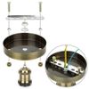 Single Head Ceiling Light Retro Flush Mount E27 Lamp Holder Sconce Chandeliers (Green Brass)