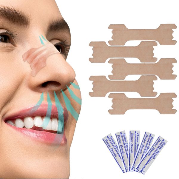 SHUBEIEUMI 50 Pieces Nasal Strips, Anti Snoring Nasal Strips, Breath Easy Anti Snoring Improve Sleeping, Nose Strips Stop Snoring Aids for Men & Women(66mm*19mm)