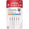Singer Universal 2020 Sewing Machine Needles, Packet of 5, Assorted Sizes 80/12, 90/14 & 100/16, Includes Large Needle Threader