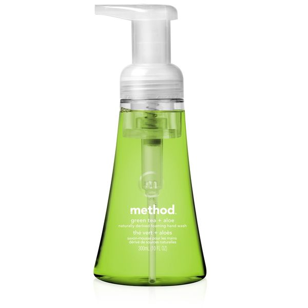 Method Naturally Derived Foaming Hand Wash, Green Tea + Aloe, 10 Ounce
