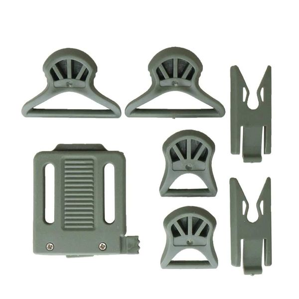 SHENKEL FAST Helmet NVG Mount Adapter & Goggle Swivel Clip OD Parts Set Survival Game Equipment