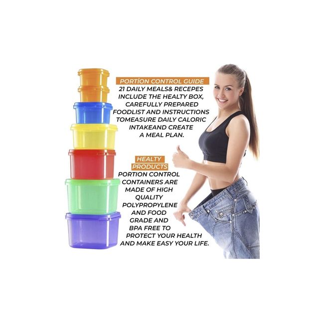 21 Day Portion Control Container Kit (7-Piece) with Complete Guide