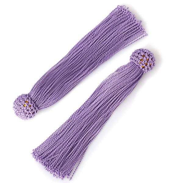 Prayer Beads 100% Silk Tassel Accessory Parts Tassel Part Tassel Handicraft Handmade Set of 2 (Ancient Purple)