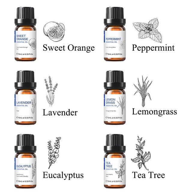 HIQILI Fragrance Essential Oil for Men 6x10ml Candle Scents for Candle  Making Scented Oils Set for Aromatherapy Diffuser DIY Christmas Gift