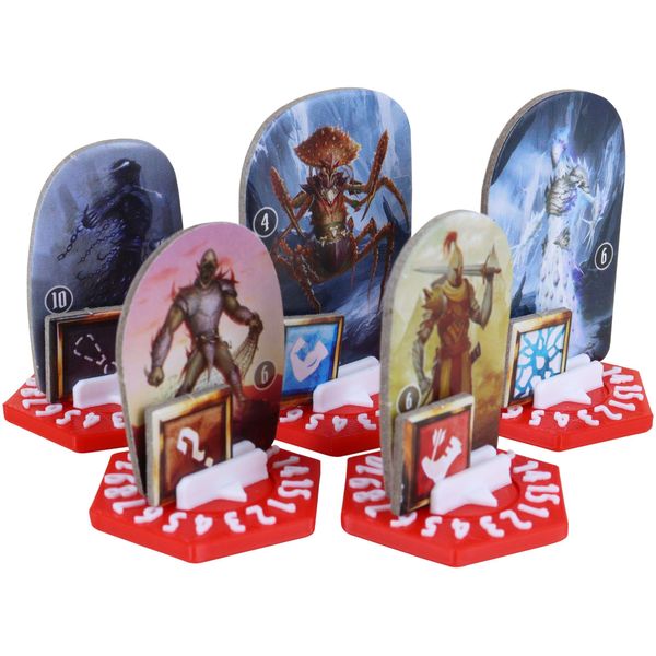 Feldherr Set of 10 Dial Bases for Gloomhaven + Frosthaven + Gloomhaven: The Lion Pranks Multicoloured Colour: Red White
