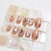 Popular 24 Pack High Quality Nail Tips Shell Nudy Color 3D Nail Age Ceremony Nail
