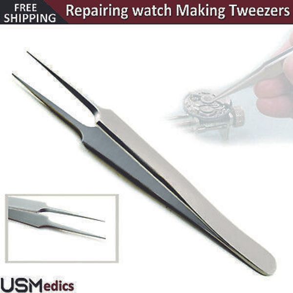 Professional Watch Repairing Tweezers Thumb Forceps Watchmaker Repairer Tweezers