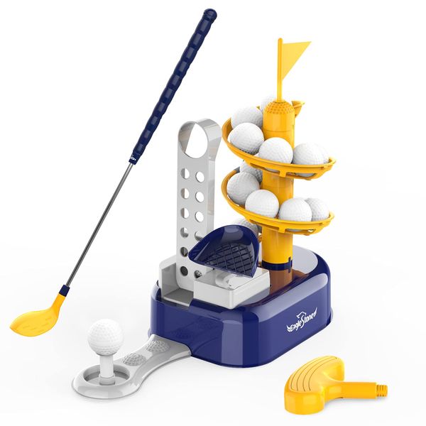 EagleStone Kids Golf Set, Classical Toddler Golf Toys with Right Club Heads, Indoor&Outdoor Sport for Golf Training, Golf Clubs for Boys&Girls Ages 3 4 5 6 7 8, Ideal Kids Toys for Birthday,Xmas