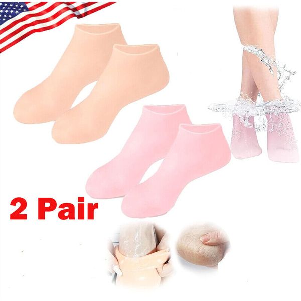 2 Pair Moisturizing Foot Mask Exfoliating Silicone Socks Beach Protective Socks