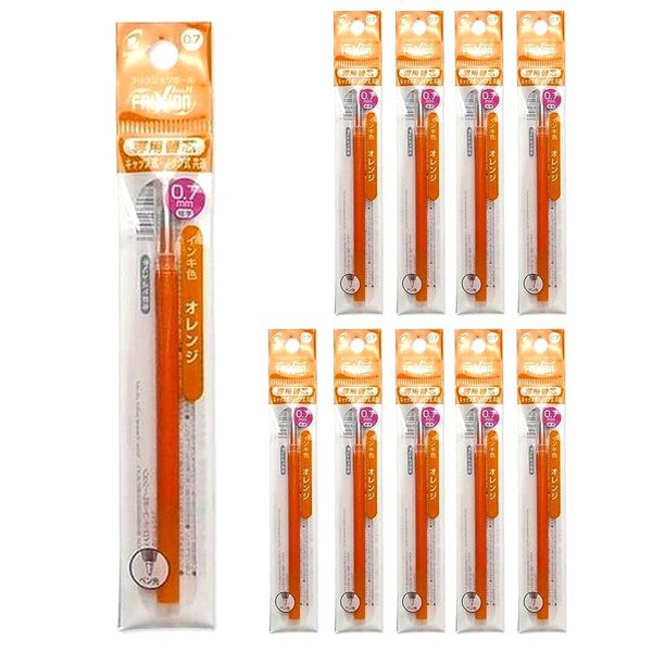 Pilot FriXion Ball Refills, 0.7mm, Orange, LFBKRF12F-O 10