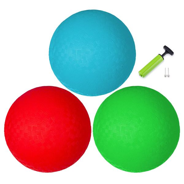 New Bounce Playground Balls for Kids - 5" Sports Ball Set for Toddlers - 3 Pack of Red/Blue/Green - Small Soft Outdoor Balls