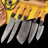 Knife Set Chef Kitchen Damascus Knives custom Handmade cleaver Blade Boning