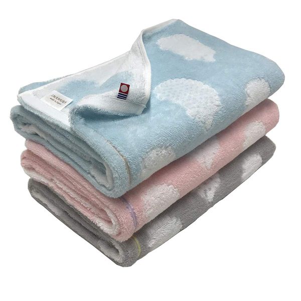 Imabari Towel, Brand Certified, Hedgehog Pattern, Bath Towels, Set of 3, 23.6 x 47.2 inches (60 x 120 cm) (3 Color Set)