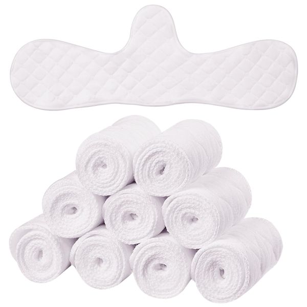 Boyiee 9 Pcs Reusable Cotton Bra Liners Under Bra Bra Liners to Absorb Sweat Under Breasts Under Breast Sweat Absorber Pads (White)