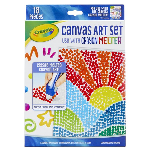 Crayola Crayon Melter Art Set, Pixel Art, For use with Crayola Crayon Melter (Sold Separately), 2 Canvas Boards, 8 Crayons, Pixelism Art Guide, Great for Art Projects