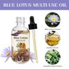 NP NATURES PHILOSOPHY Blue Lotus Multi-Use Oil for Face, Body and Hair - Organic Plant Fragrant Essential Oil for Dry Skin, Scalp and Nails - 2 Fl Oz