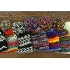 LOUDelephant Hand Knitted Wool Beanie Bobble Hat - Sheep - Light Grey Rainbow Stripe