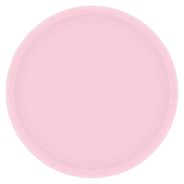 Blush Pink Disposable Round Paper Plates, 10 1/4"- 20 pcs.