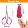 Embroidery Scissors Small, Sewing Scissors Small Craft Scissors Stainless Steel Tailoring Scissors Sharp Needlework Scissors with PU Protective Cover (Rose)