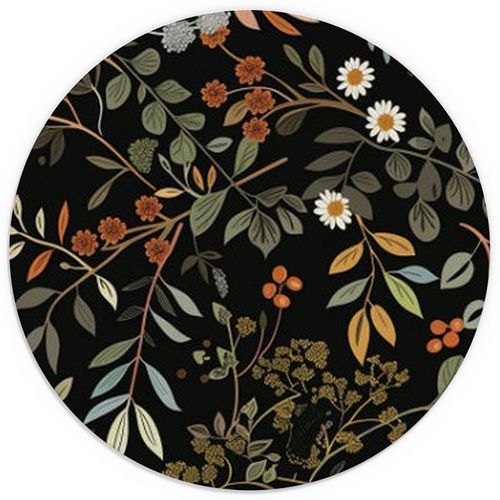 XUNLURY Dark Moody Floral Mouse Pad for Desk 7.9x7.9 Inch, Dark Cottagecore Wildflower Botanical Aesthetic Mousepads for Wireless Mouse Computers Laptop Home Office Supplies Accessories
