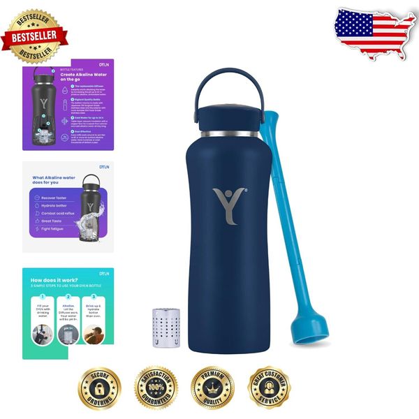 DYLN Galaxy Blue Alkaline Water Bottle with Ergonomic Handle & Leakproof Design