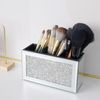 DEENZ Sparkly Diamond Crush Crystal Effect Silver-Black Mirror Makeup Brush Holder Dressing