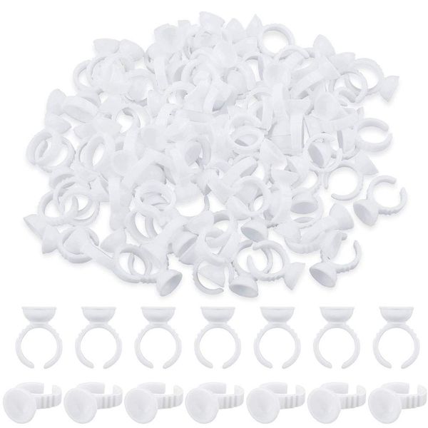 400 Pcs Disposable Eyelash Glue Holder Rings, Eyelash Extension Glue Ring Holder Eyelash Extension Accessories Adhesive Pigment Holders