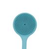 Soft Silicone Back Scrubber Shower Bath Body Brush with Long Handle (Blue)