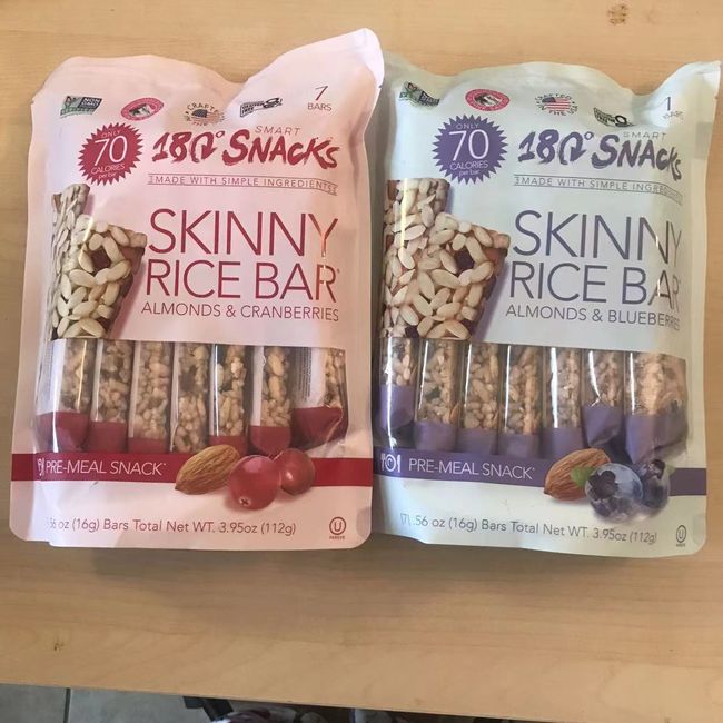 180 Snacks Skinny Rice Bar Almonds & Cranberries (2 Pack)
