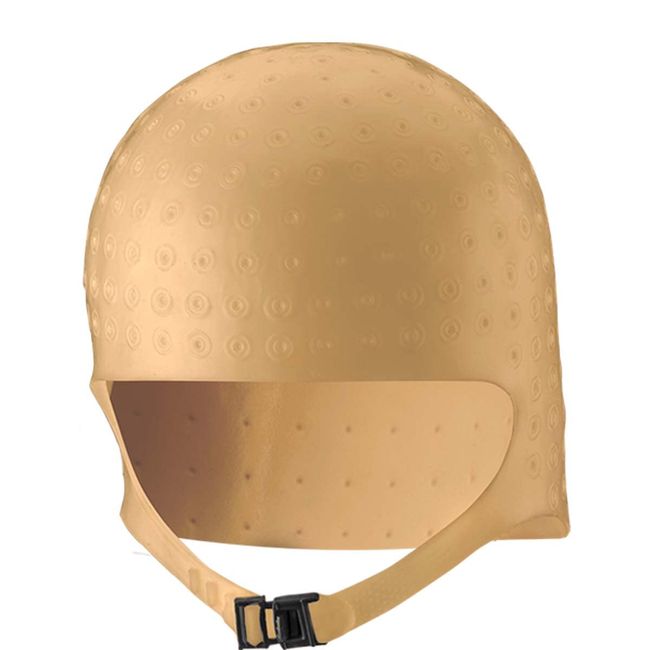 DOMPEL Silicone Highlight Hair Cap Color Gold | Type Romana | hair highlighting cap | Salon-Quality Hair Highlights | Suitable for all hair types | Model 391-SA