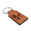 Ford Mustang GT Rectangular Brown Leather Key Chain